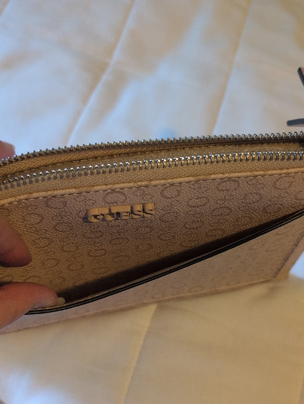Guess Pink Signature Logo Wristlet - Picture 2 of 7